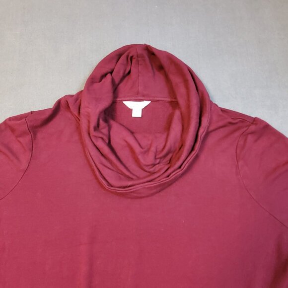 Camber & Grace Cowl Neck T-shirt Women Size L Saffron Red Long Sleeve Stylish - Picture 2 of 9